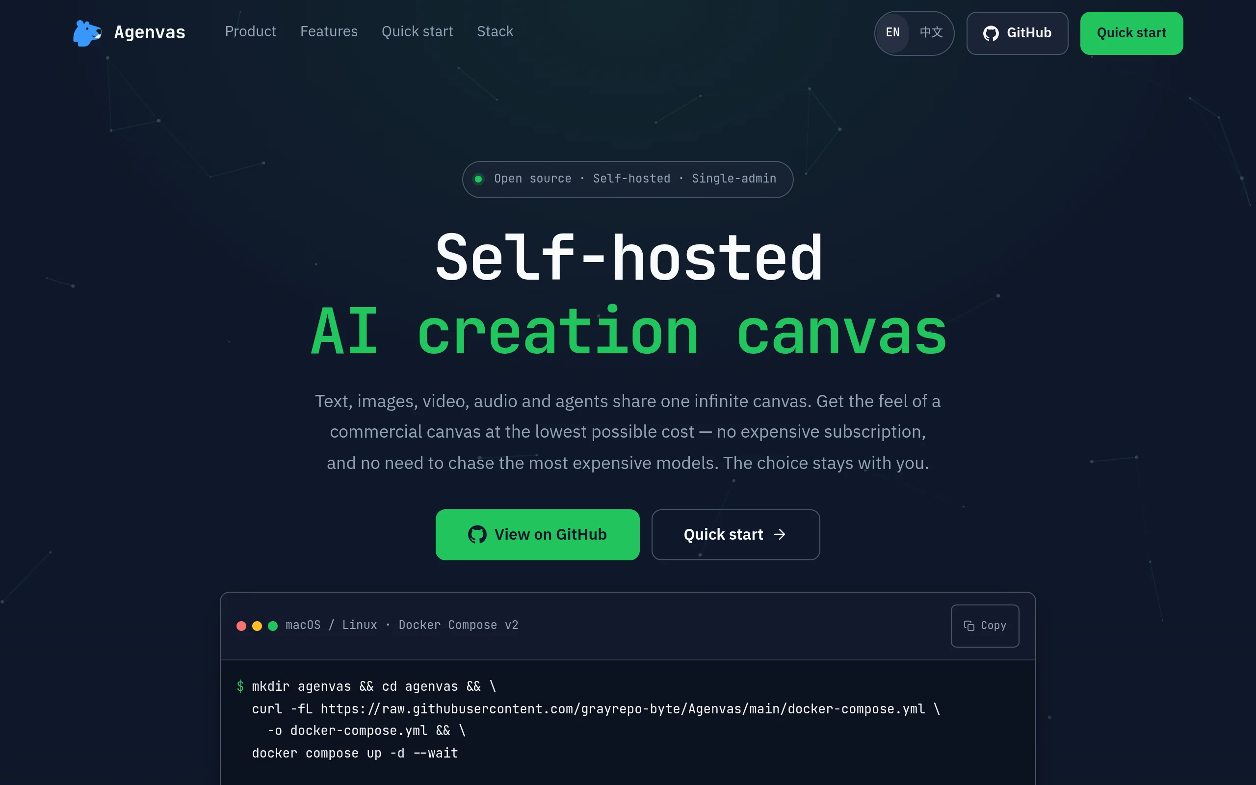Agenvas — Self-hosted AI creation canvas