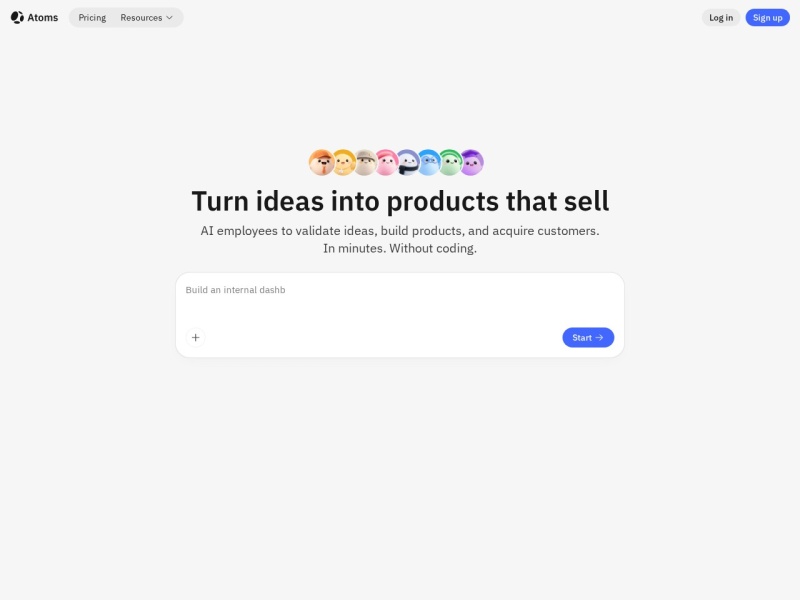 Atoms: Build websites & apps with AI, no code needed