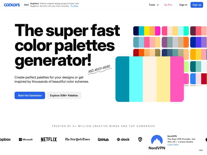 Coolors - The super fast color palettes generator!