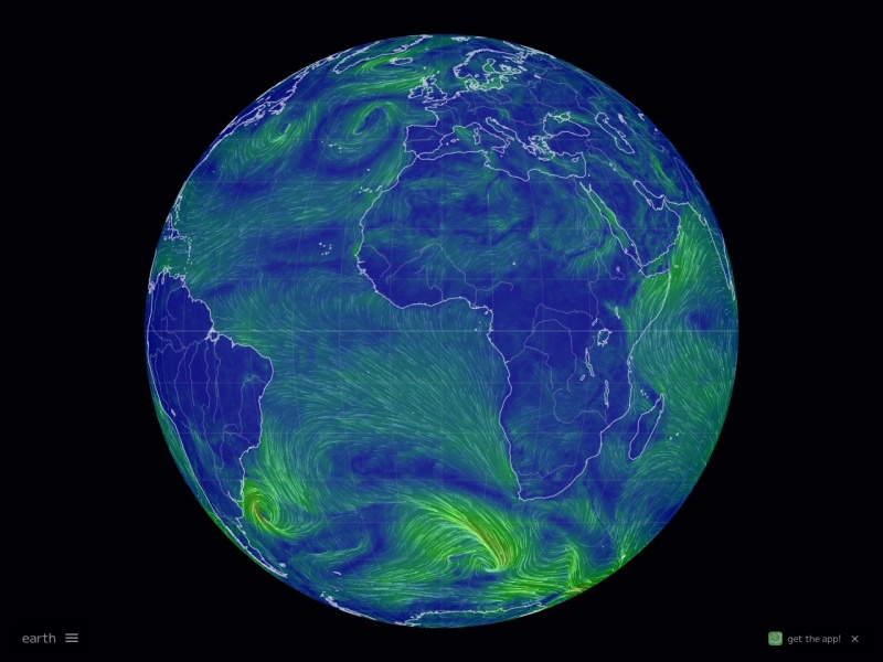 earth :: a global map of wind, weather, and ocean conditions