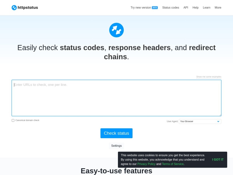 HTTP Status Code Checker | httpstatus.io
