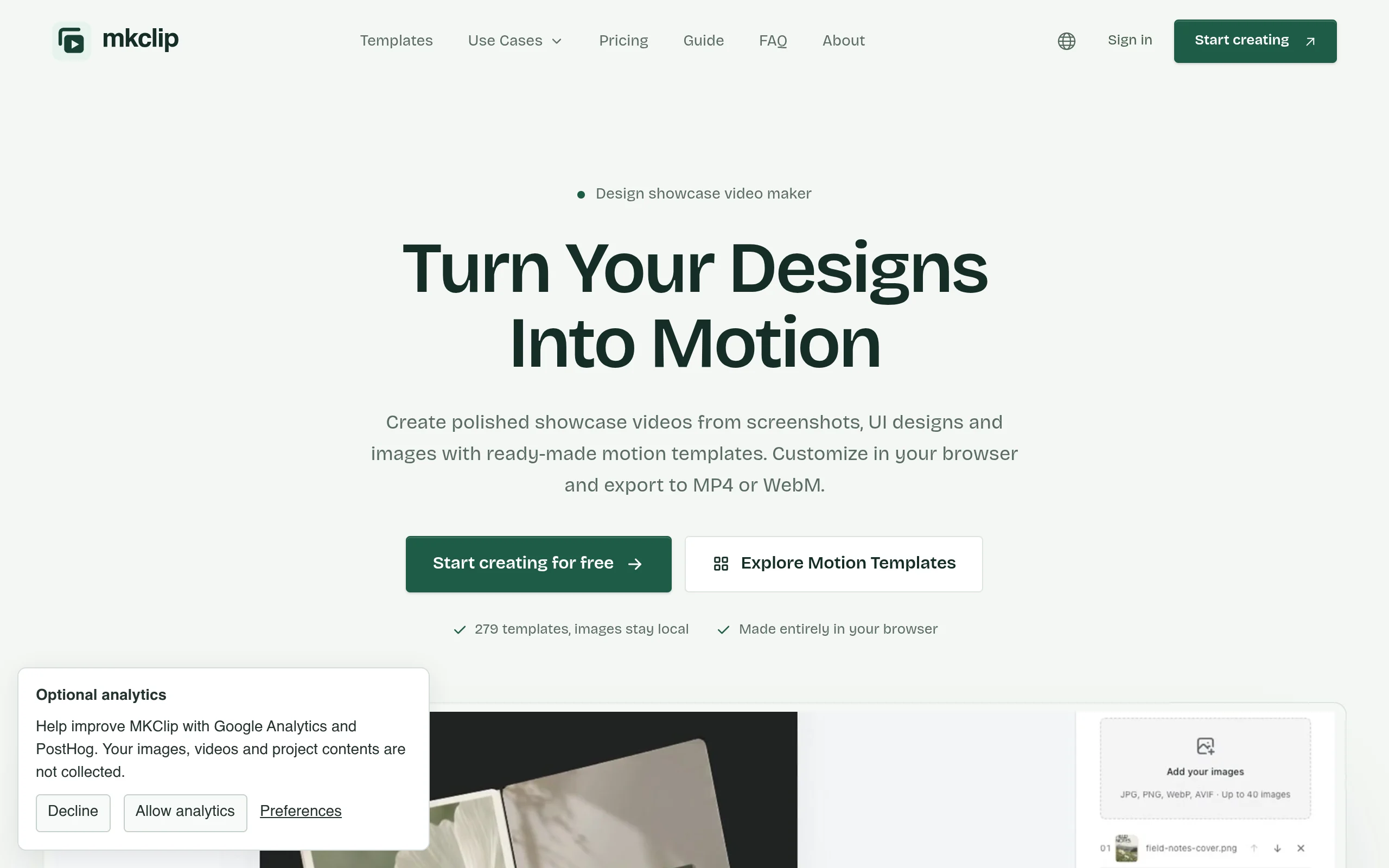 Design Showcase Video Maker & Motion Templates | MKClip