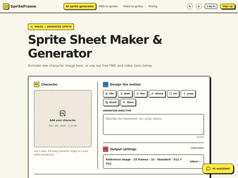 Sprite Sheet Maker & Generator | SpriteFrame